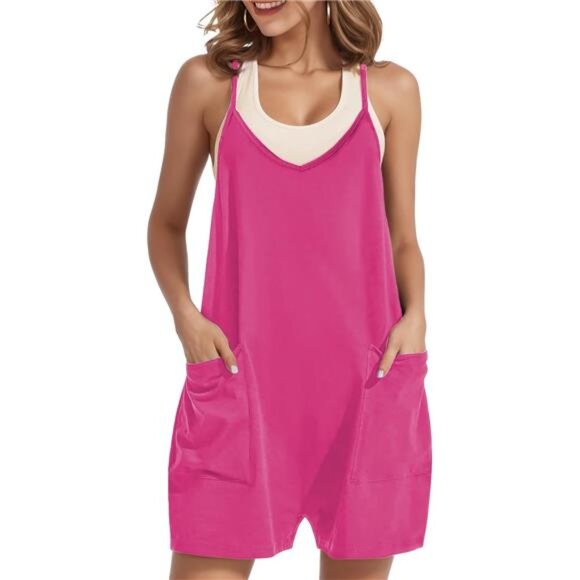 Buauty Women's Casual Rompers Summer Sleeveless Jumpsuits Loose Spaghetti Strap - Picture 1 of 6